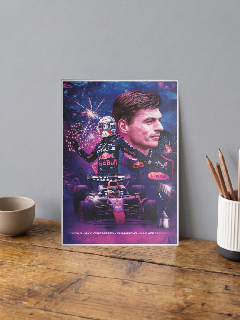 Max Verstappen Trophy F1 Poster