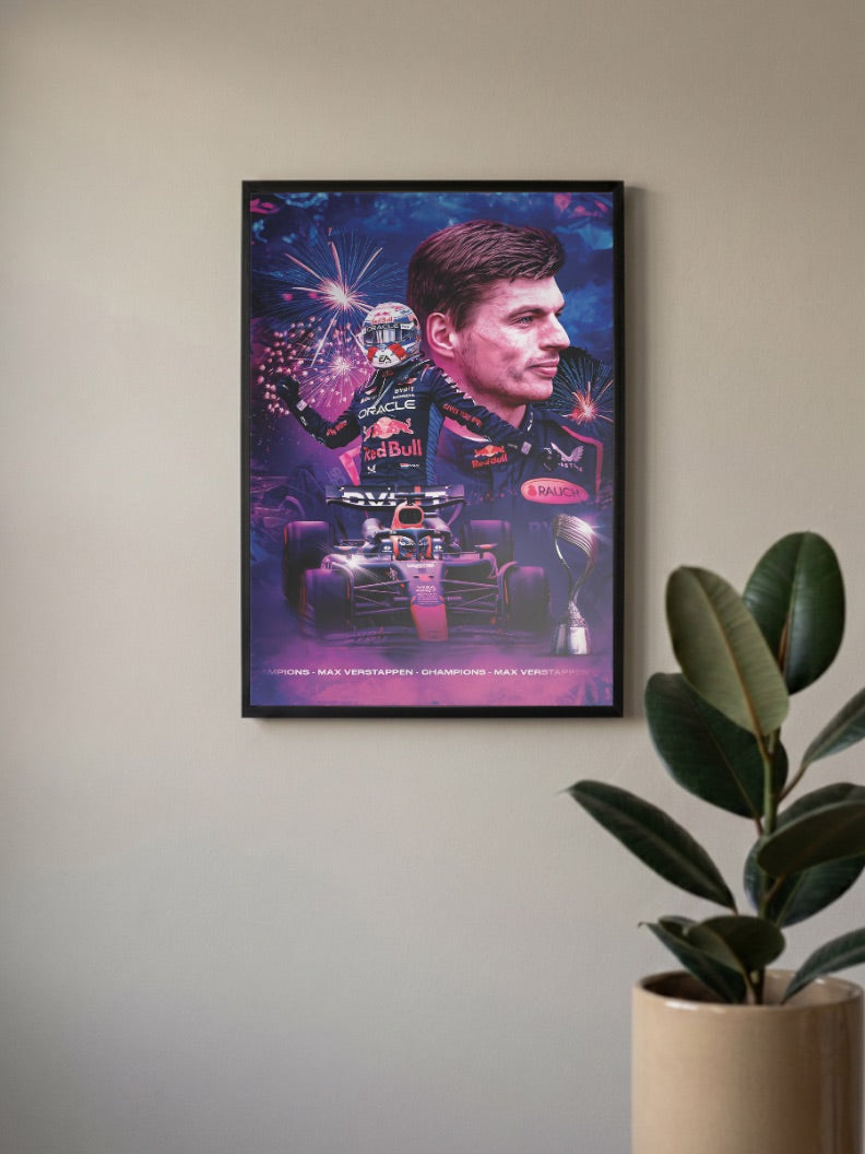 Max Verstappen Trophy F1 Poster