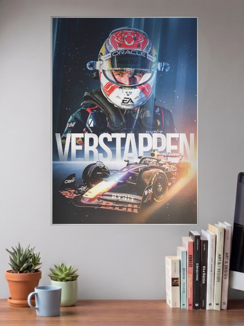 Max Verstappen Helmet F1 Poster