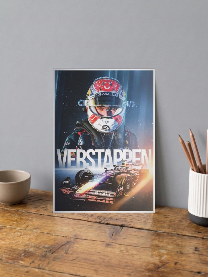 Max Verstappen Helmet F1 Poster