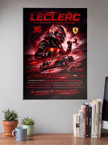 Charles Leclerc Prince of Monaco F1 Poster