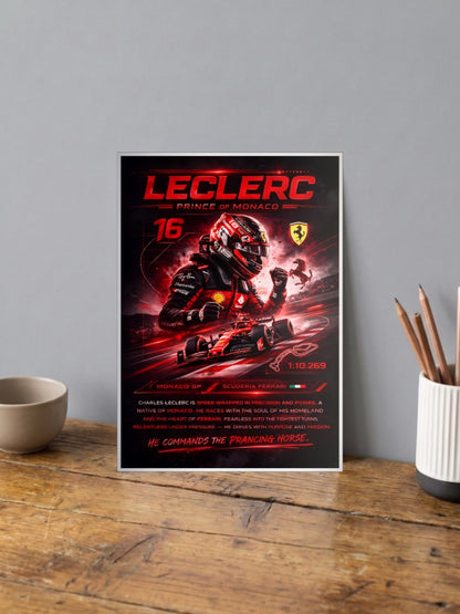 Charles Leclerc Prince of Monaco F1 Poster