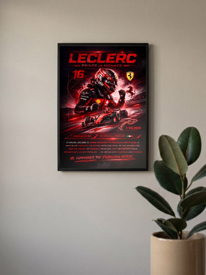 Charles Leclerc Prince of Monaco F1 Poster