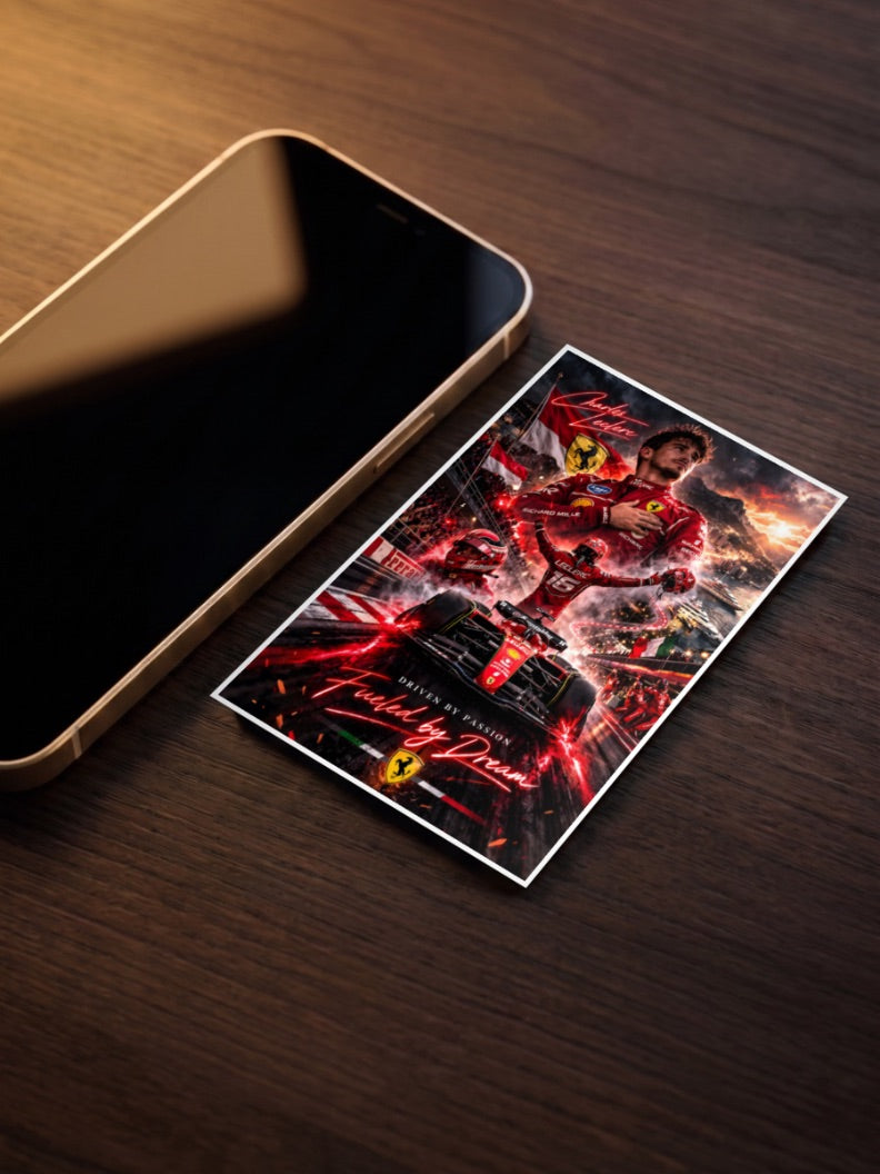Charles Leclerc Ferrari Sunset F1 Poster