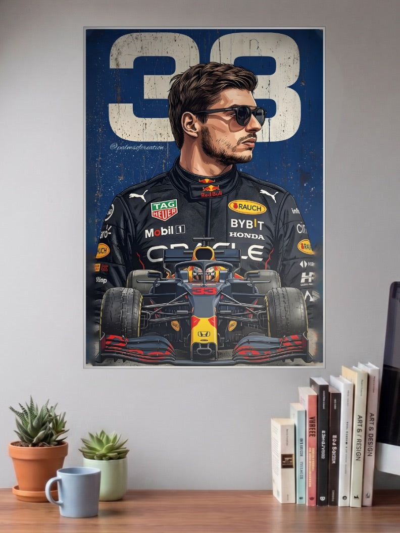 Max Verstappen Four Time Champ F1 Poster