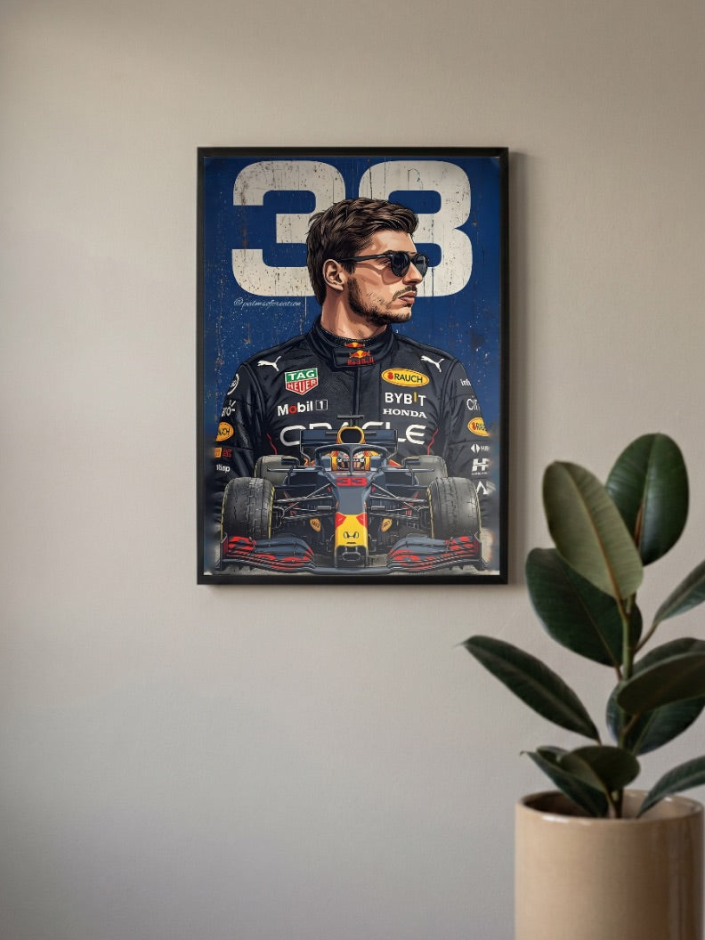 Max Verstappen Four Time Champ F1 Poster