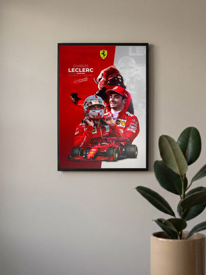 Charles Leclerc Autograph Poster