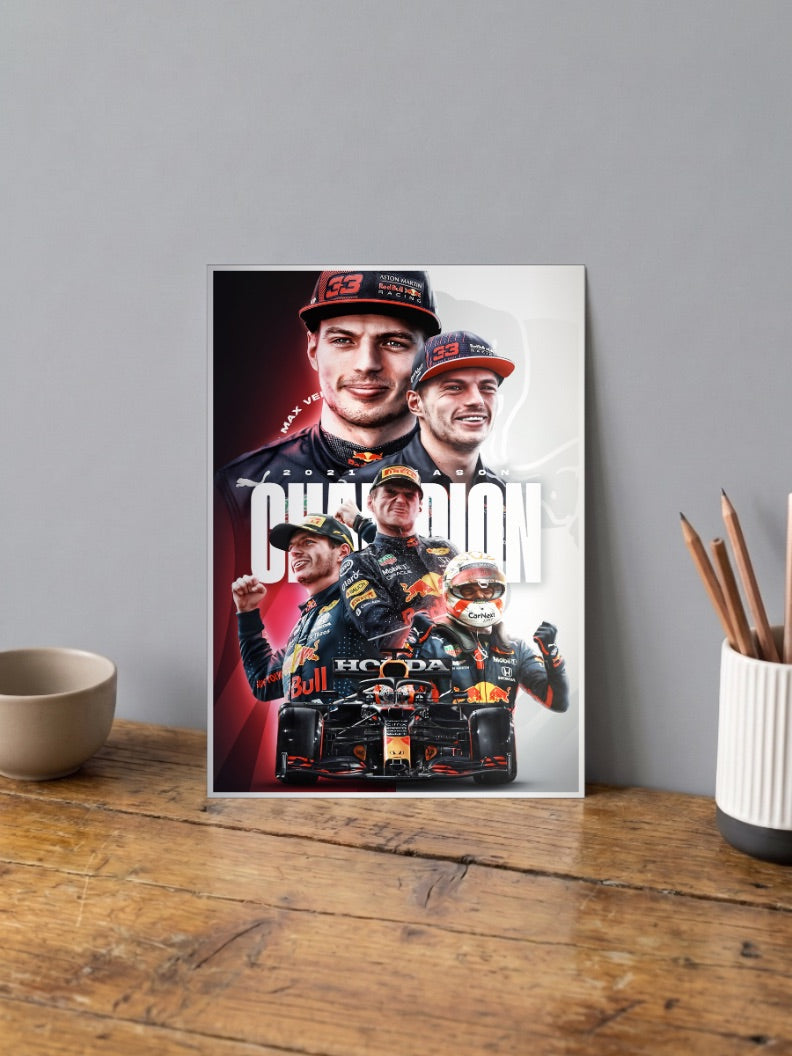 Max Verstappen Champion Poster