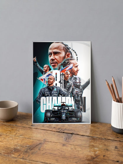 GOAT Mode: Activated | Lewis Hamilton Champion | F1 Poster