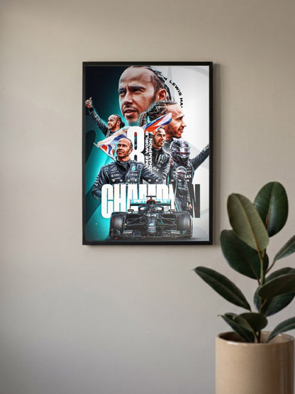 GOAT Mode: Activated | Lewis Hamilton Champion | F1 Poster
