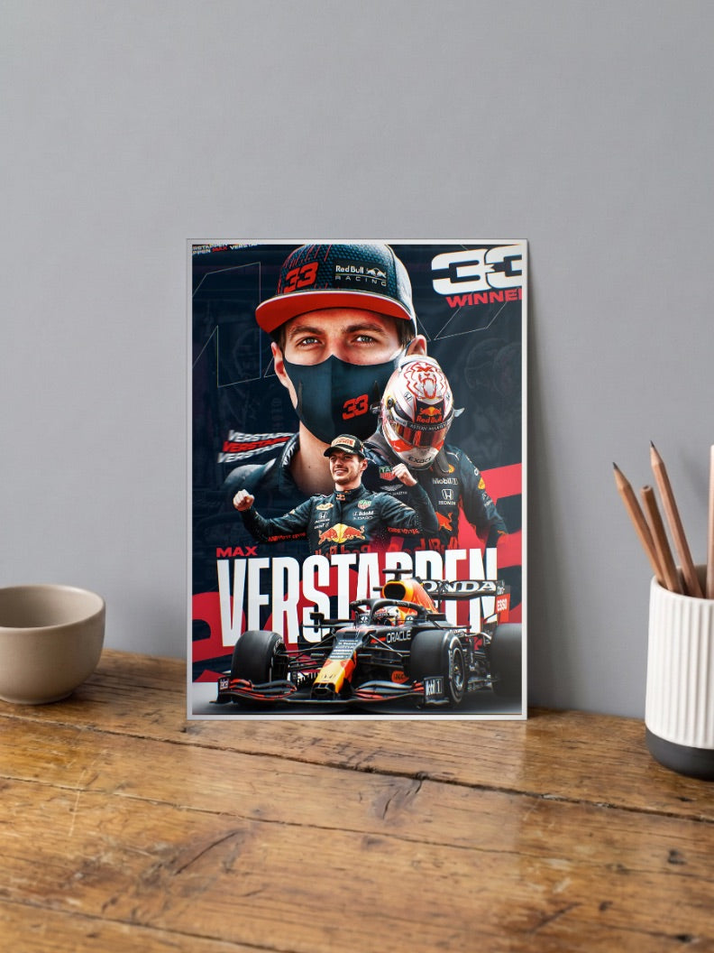 Max Verstappen Red Bull Collage Poster