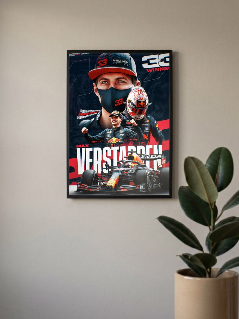 Max Verstappen Red Bull Collage Poster
