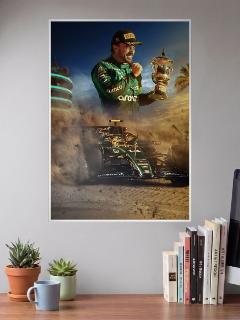 Sebastian Vettel - Trophy Winning Poster