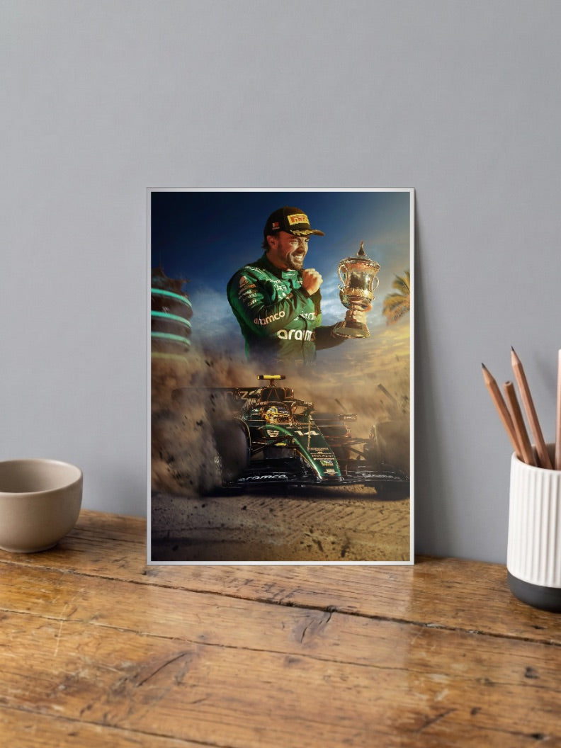 Sebastian Vettel - Trophy Winning Poster