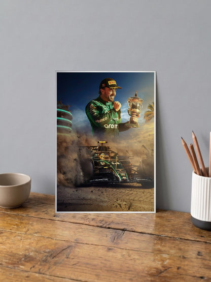 Sebastian Vettel - Trophy Winning Poster