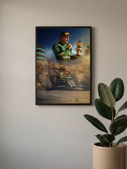 Sebastian Vettel - Trophy Winning Poster