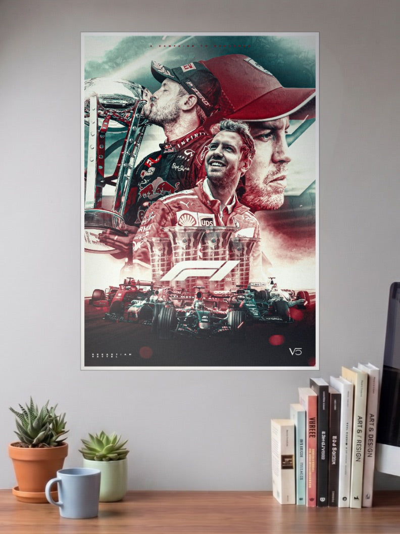 Sebastian Vettel trophy Poster