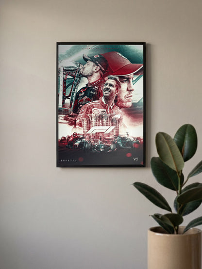 Sebastian Vettel trophy Poster