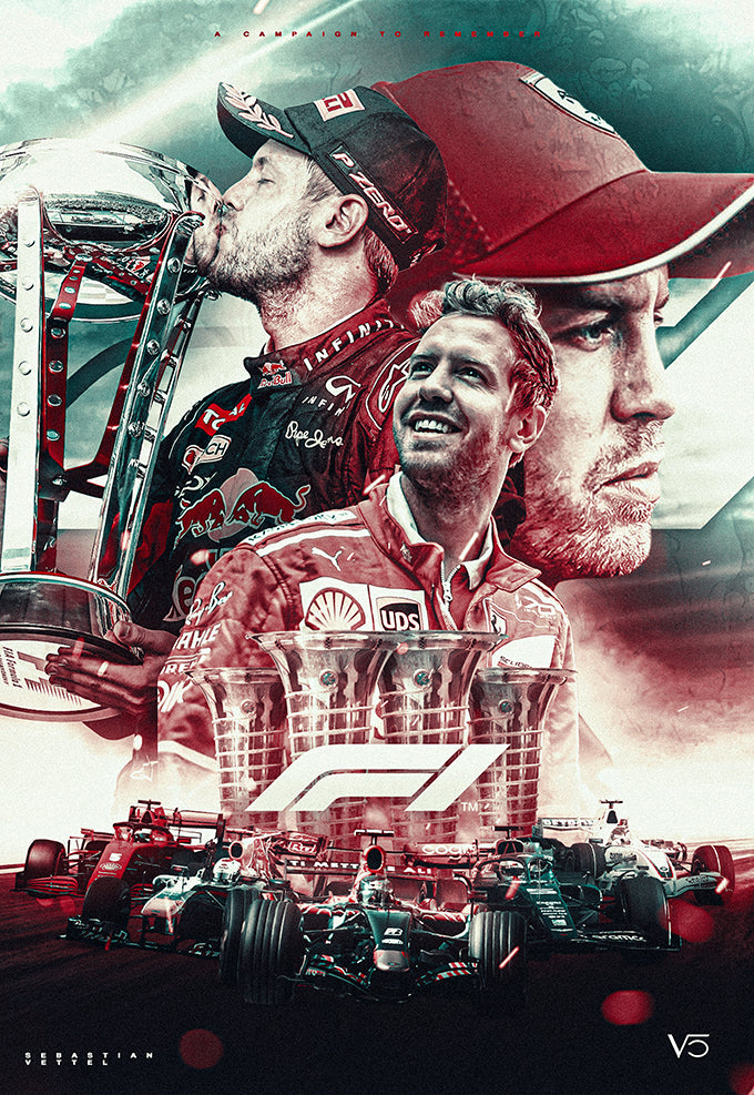 Sebastian Vettel trophy Poster