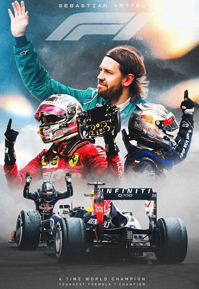 Sebastian Vettel Collage Poster