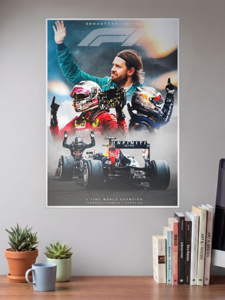 Sebastian Vettel Collage Poster