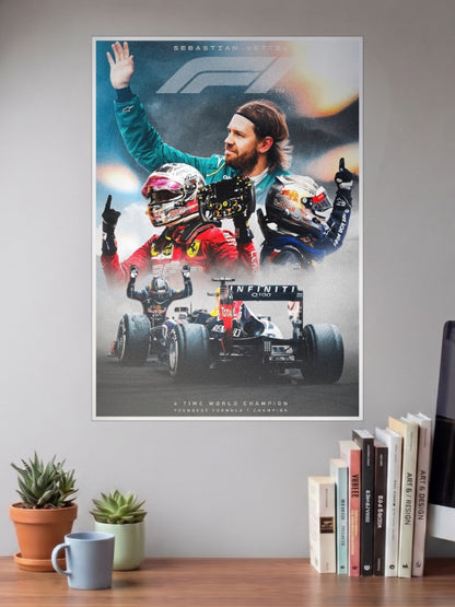 Sebastian Vettel Collage Poster
