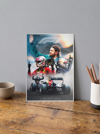 Sebastian Vettel Collage Poster