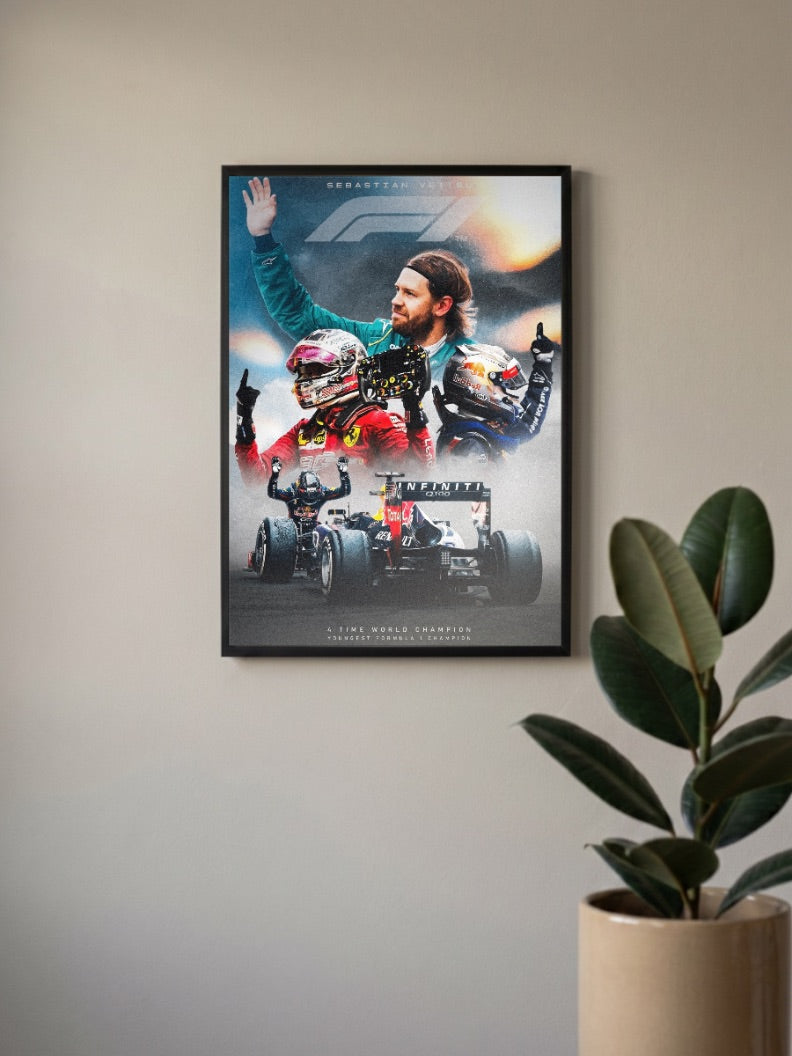 Sebastian Vettel Collage Poster