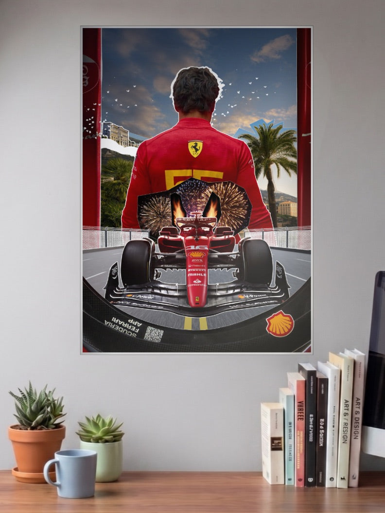Carlos Sainz Mexico Win F1 Poster