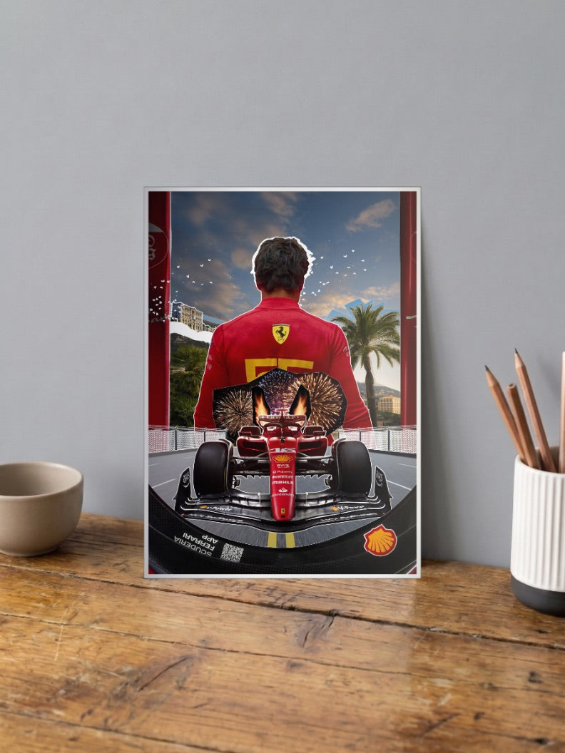 Carlos Sainz Mexico Win F1 Poster