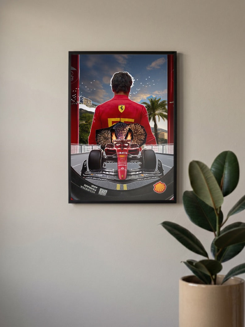 Carlos Sainz Mexico Win F1 Poster