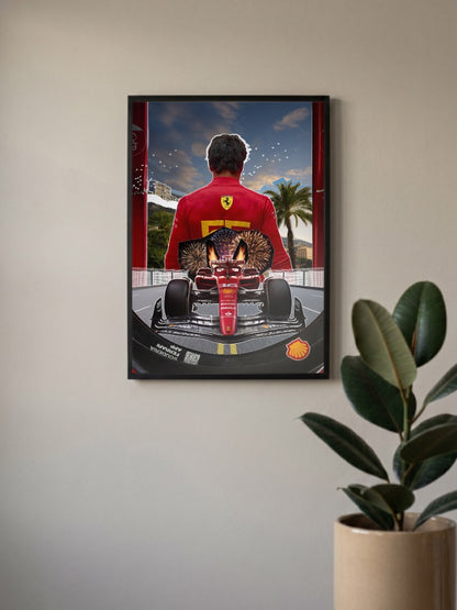 Carlos Sainz Mexico Win F1 Poster