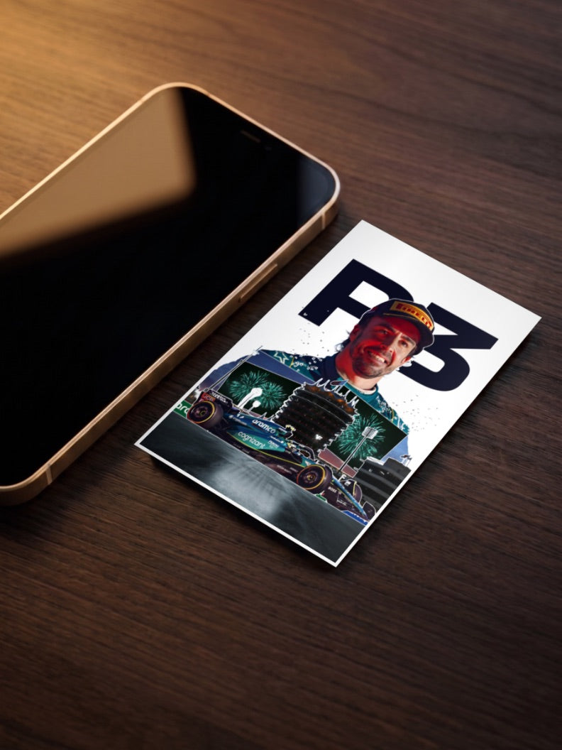 Fernando Alonso Podium F1 Poster