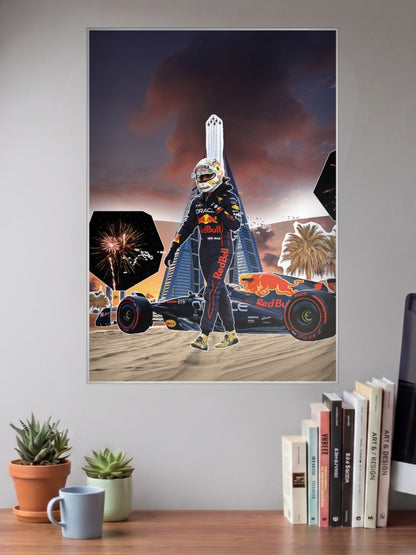 Max Verstappen Desert Walk F1 Poster