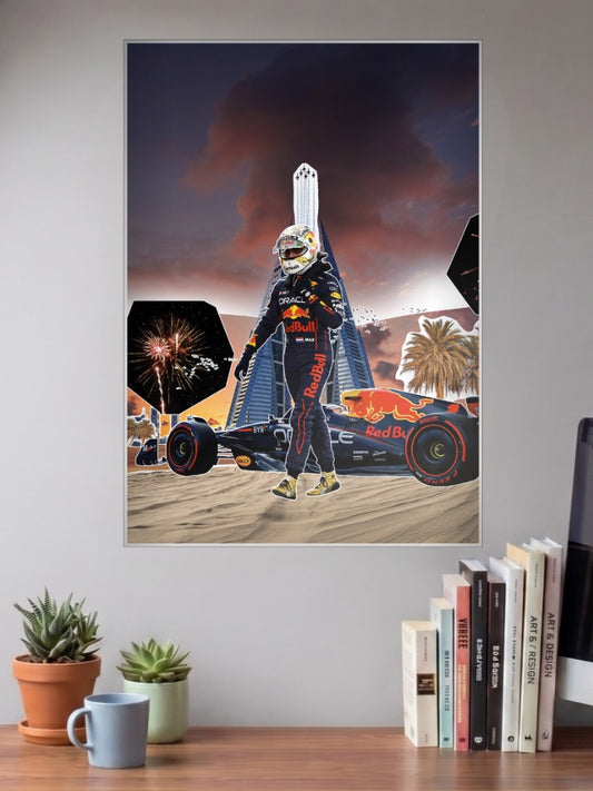 Max Verstappen Desert Walk F1 Poster