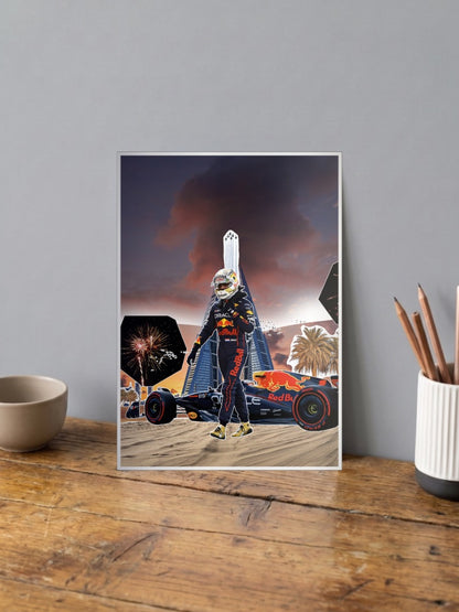 Max Verstappen Desert Walk F1 Poster