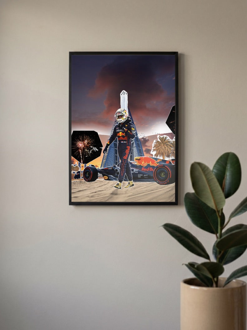 Max Verstappen Desert Walk F1 Poster