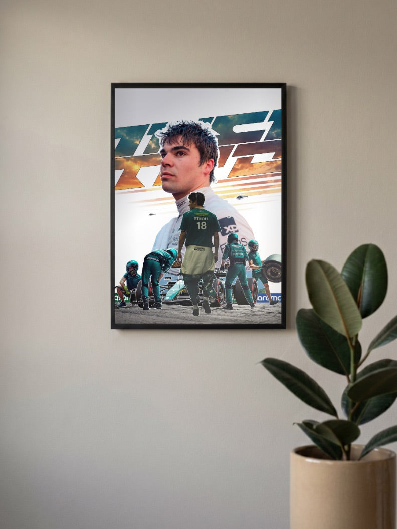 Lance Stroll Aston Martin F1 Poster