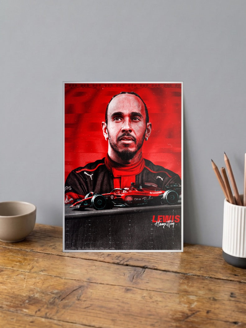 Lewis Hamilton Ferrari Move F1 Poster