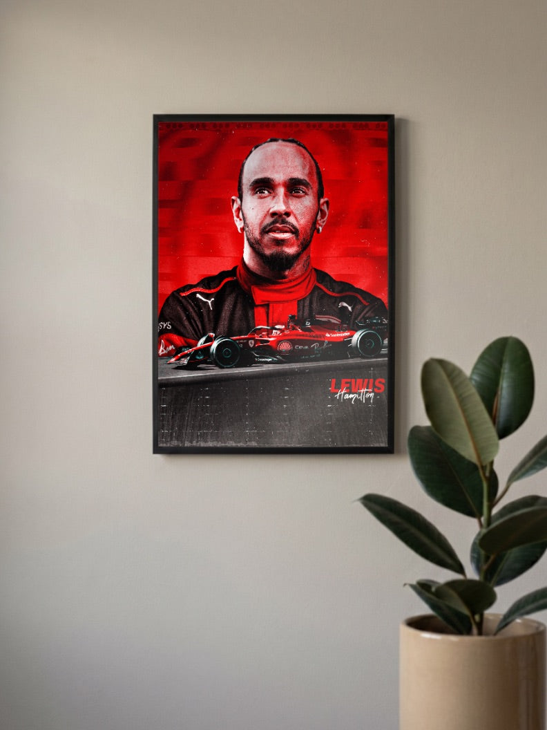 Lewis Hamilton Ferrari Move F1 Poster