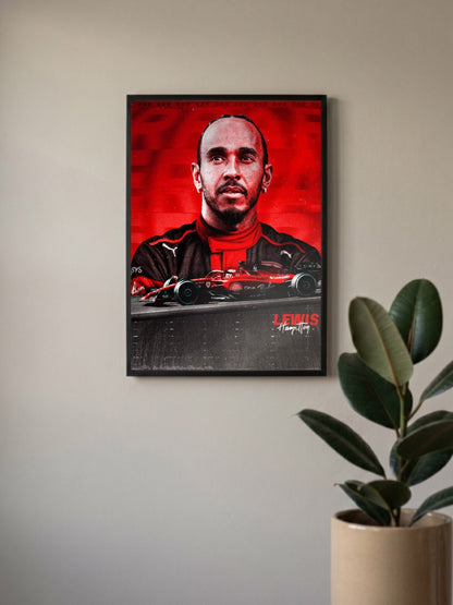 Lewis Hamilton Ferrari Move F1 Poster