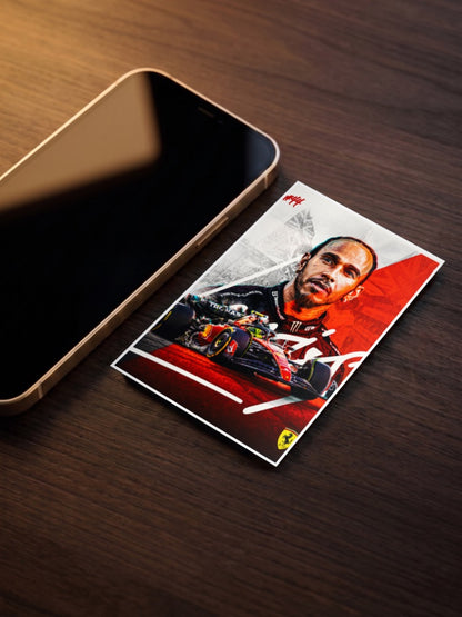Lewis Hamilton Red Ferrari F1 Poster