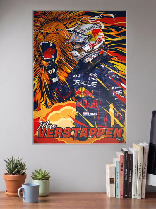 Max Verstappen Lion F1 Poster