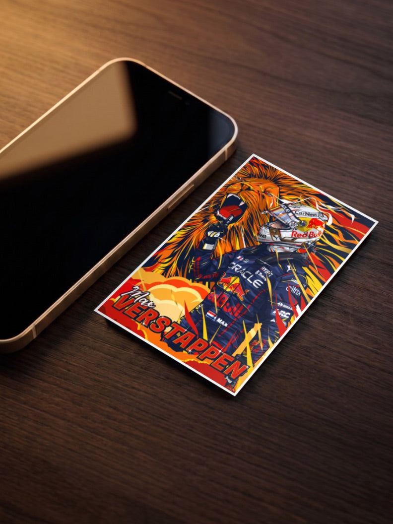 Max Verstappen Lion F1 Poster