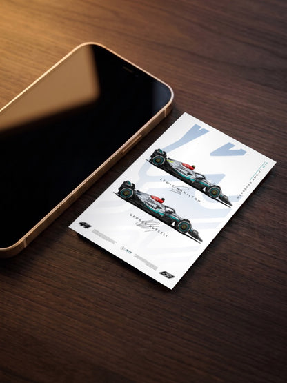 Mercedes W13 Hamilton Russell F1 Poster