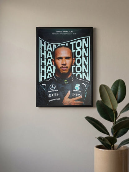 LEWIS HAMILTON Mercedes Petronas Poster