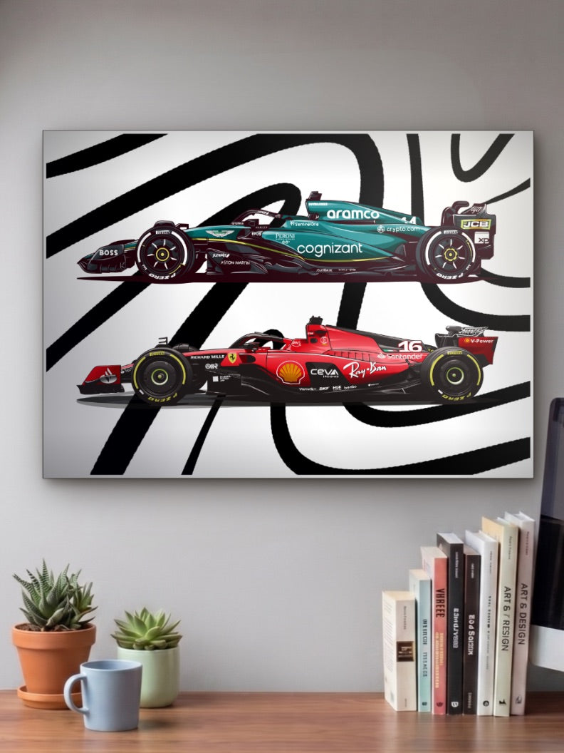 F1 Benz And Ferrari Poster