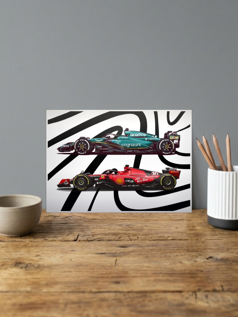 F1 Benz And Ferrari Poster