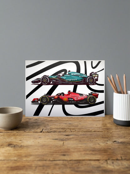 F1 Benz And Ferrari Poster