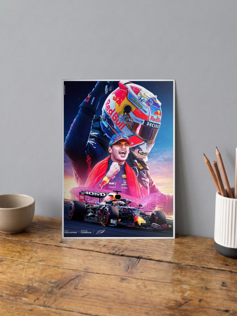 Max Verstappen Champion Poster